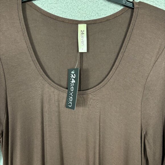 24seven Comfort Apparel Women's Elbow Sleeve Swing Tunic Size XL Brown NWT's. - Picture 6 of 8